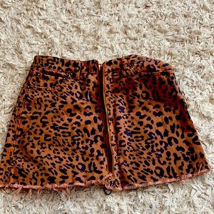 We the Free Zip-Up Cheetah Print Skirt